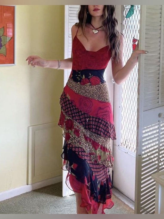 Victoria's Secret Dresses & Skirts - Rare Vintage 2002 Victoria's Secret Red Floral Slip Dress